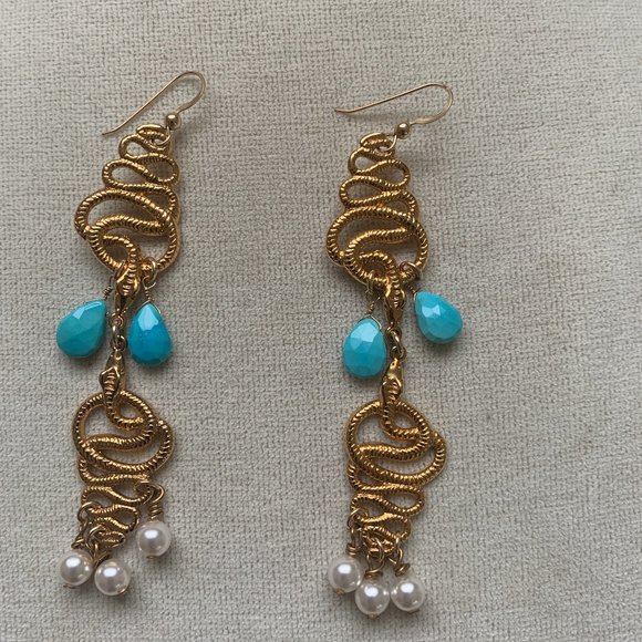 Turquoise Drop Earrings - Picture 1 of 3